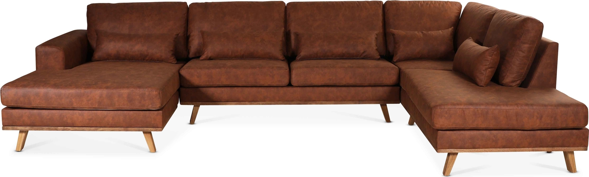 Ranger U-soffa med öppet avslut höger - Cognac (Läderutseende) / EK Ranger U-soffa med öppet avslut höger - Cognac (Läderutseende) / EK