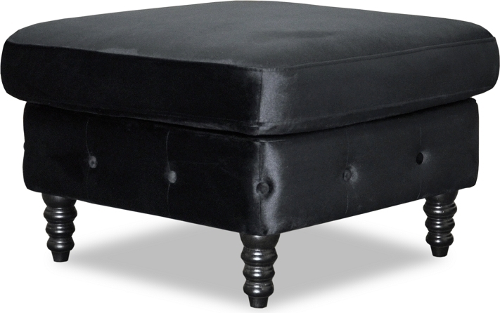 Ashford chesterfield fotpall - Svart sammet Ashford chesterfield fotpall - Svart sammet