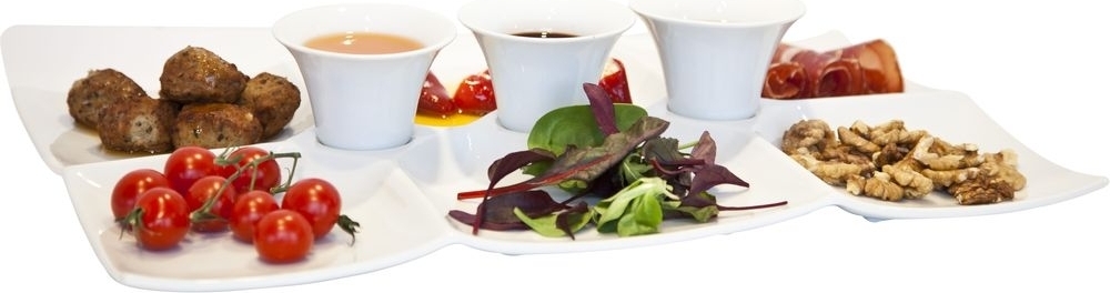 Daily Use tapasfat med tre sk�lar - Vit