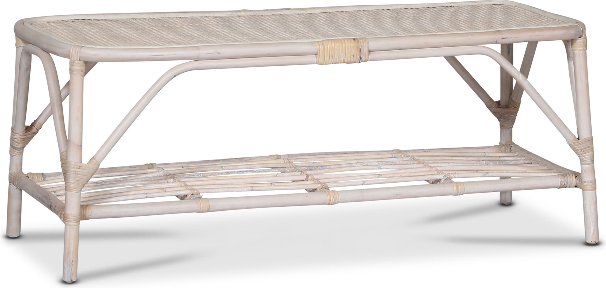 Glory Webbing soffbord i rotting 110 x 50 cm - Whitewash + Reng�ring f�r m�bler