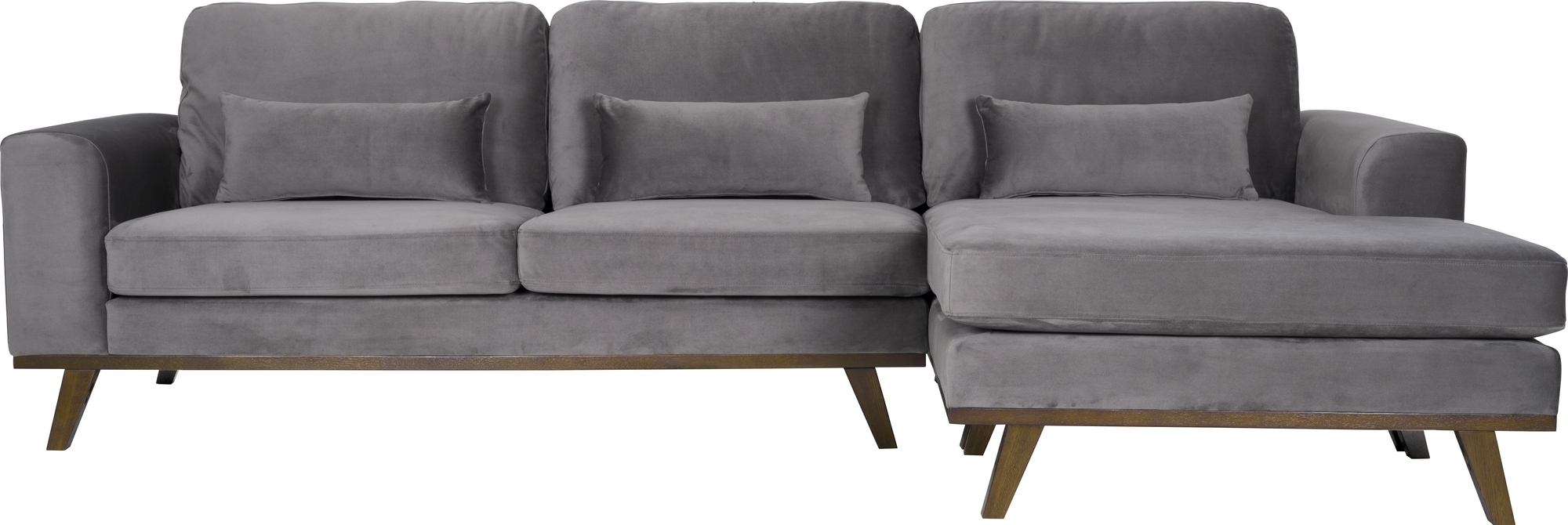 Divansoffa i gr�tt sammet - Copenhagen + Reng�ring f�r m�bler