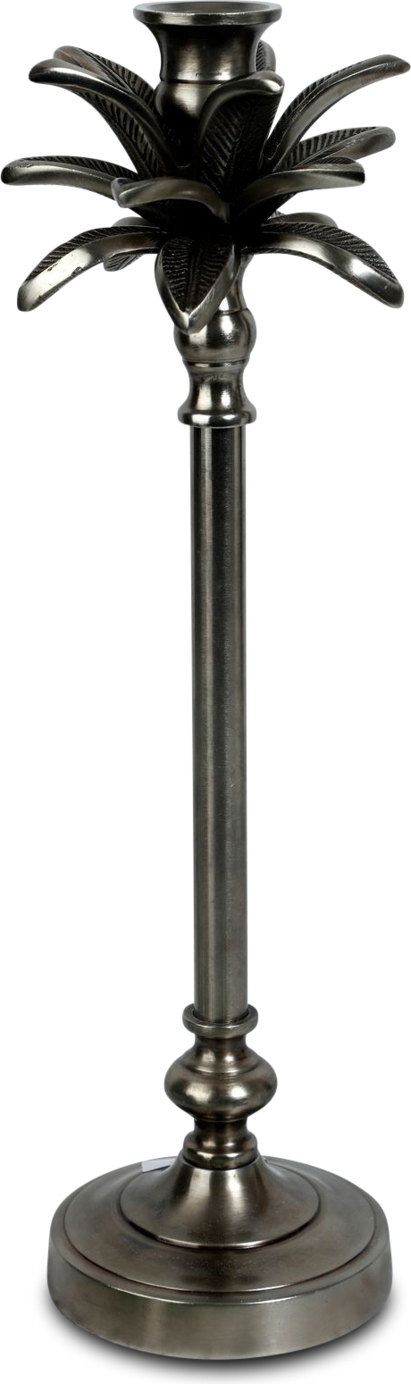 Ljusstake palm H40cm - Old silver