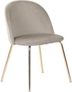 Giovani stol i beige sammet med ben i m�ssing + Textilv�rd f�r m�bler