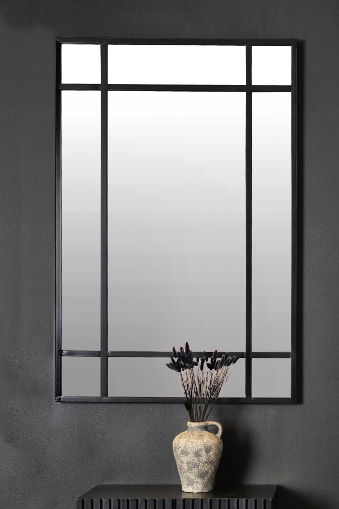 Marlon spegel 120 cm - Metall/antiksvart + Karta med m�beltassar p� k�pet!