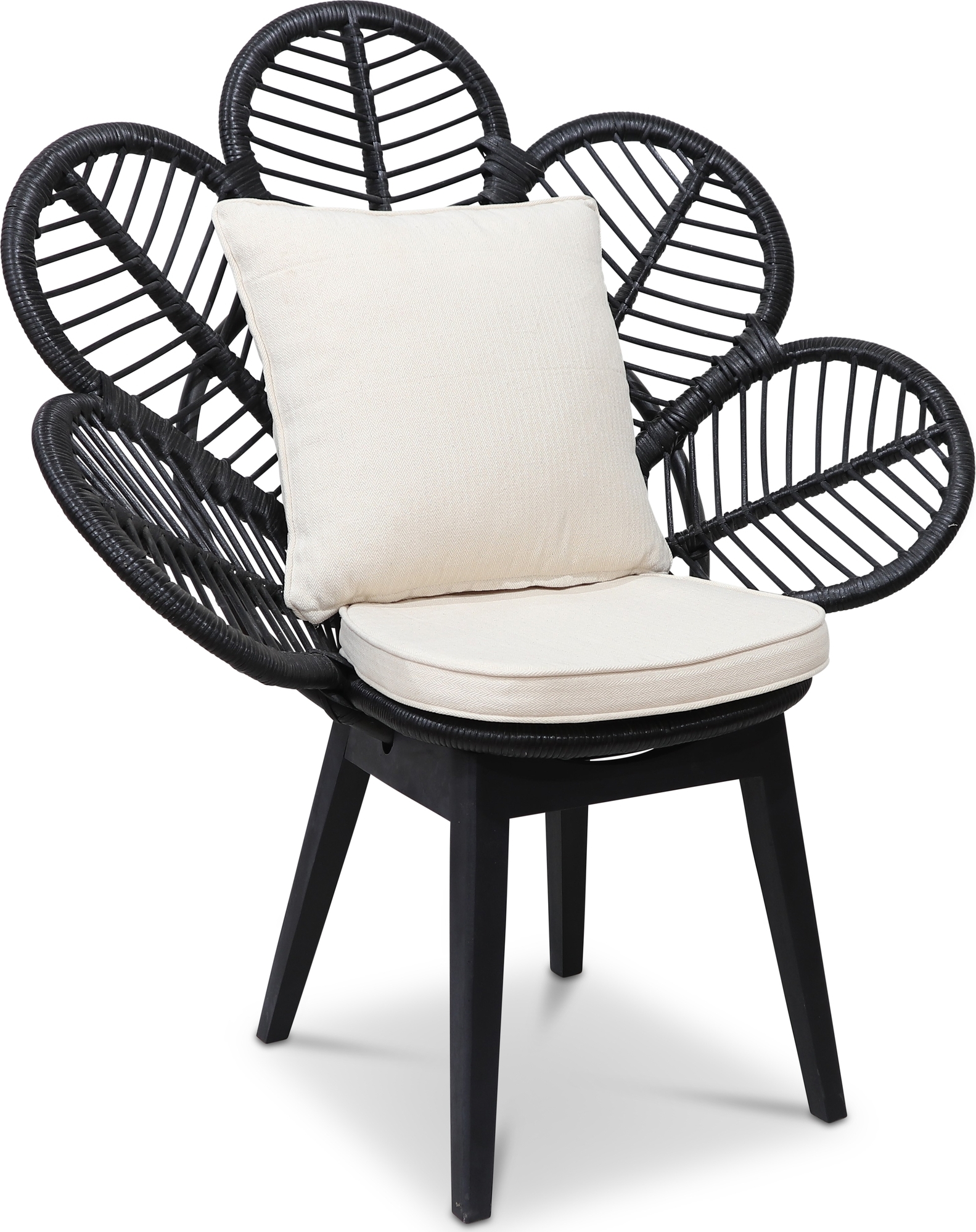 Fåtölj svart/rotting - Peacock + Rengöring för möbler Fåtölj svart/rotting - Peacock + Rengöring för möbler