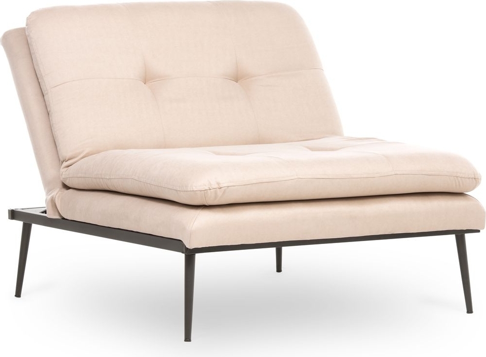 Kulperöd fåtölj med bäddfunktion - Beige Kulperöd fåtölj med bäddfunktion - Beige