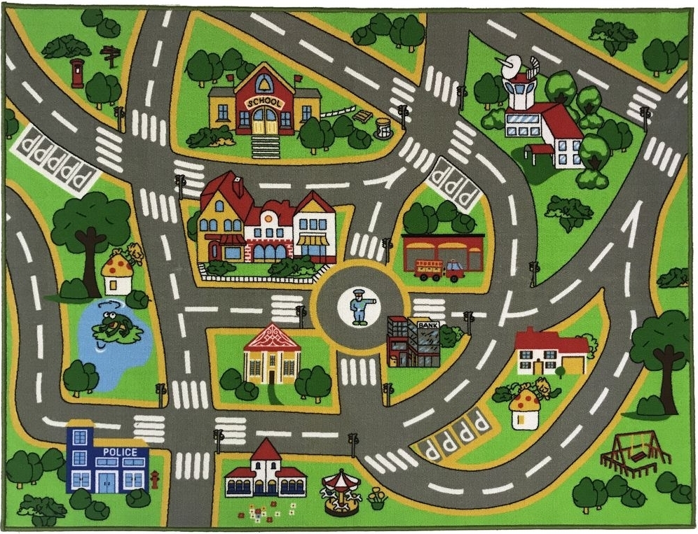 Barnmatta Trafikmatta 2 Tuftad - 133x175 cm
