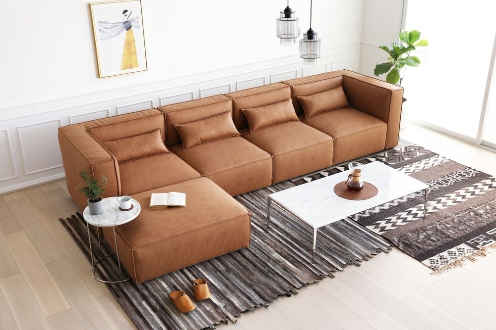 Nees modulsoffa i cognac combo 1