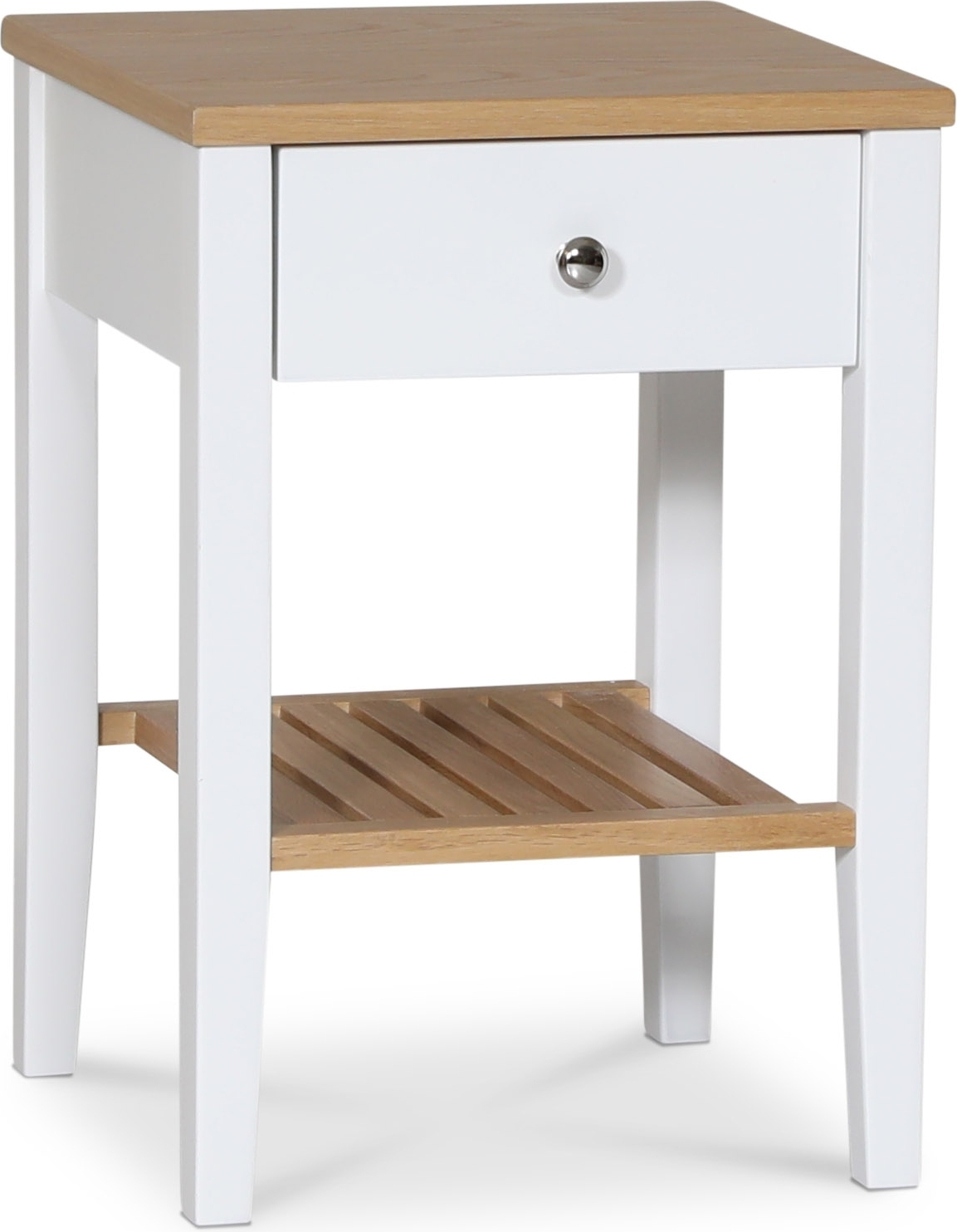 Halifax s�ngbord med l�da och hylla i ek / vit + Reng�ring f�r m�bler