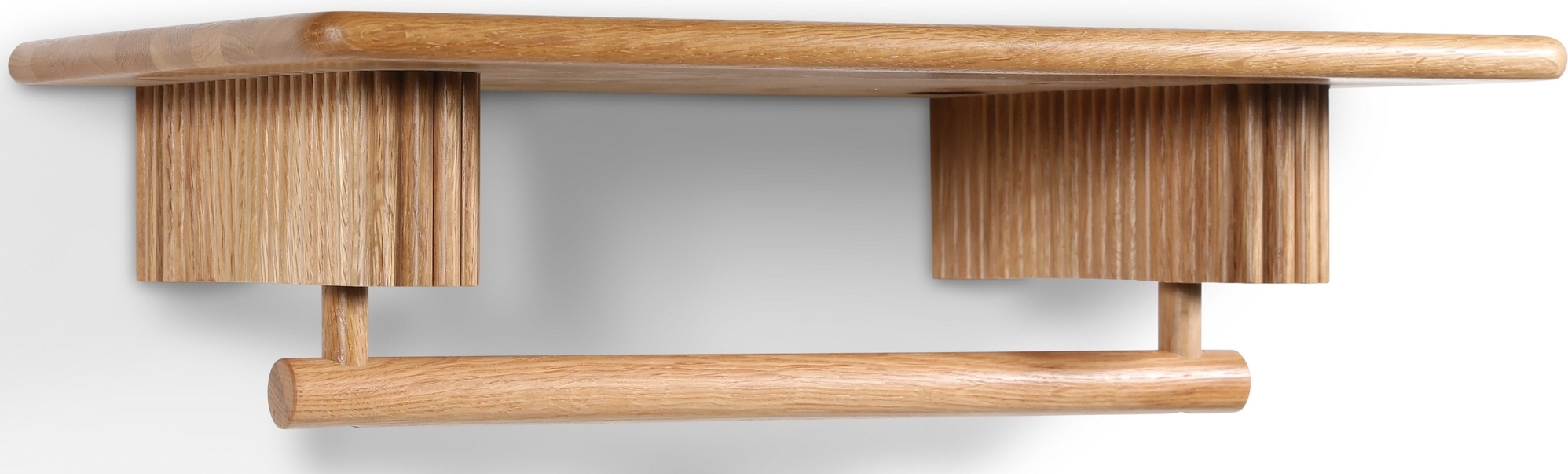 Posh hatthylla i ek med h�ngare 80 cm