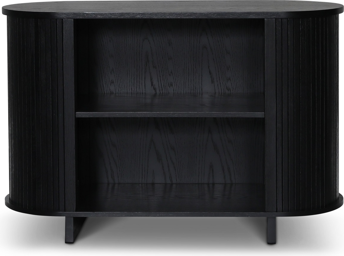 Nova l�g bokhylla i svartbetsad ek 120x80 cm