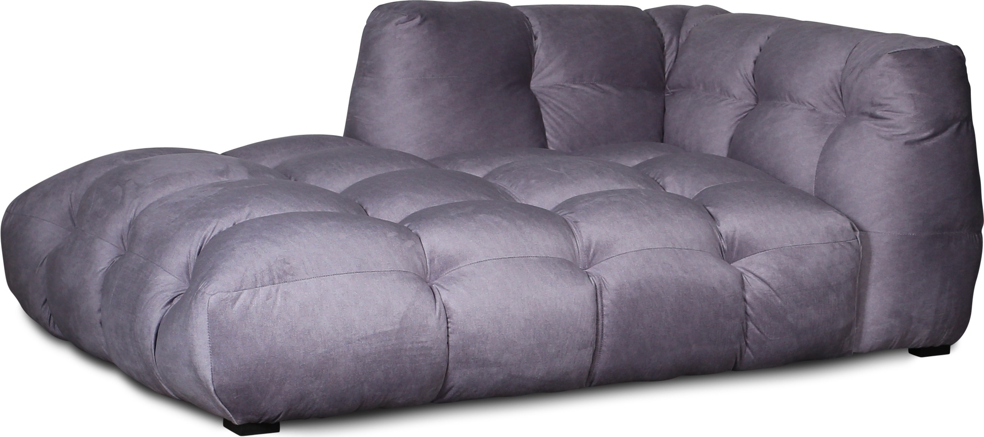 Chaiseloungesoffa i gr� sammet