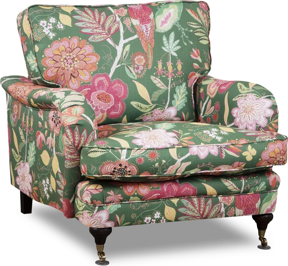 Fåtölj Howard blommigt tyg Grön Fåtölj Howard blommigt tyg Grön