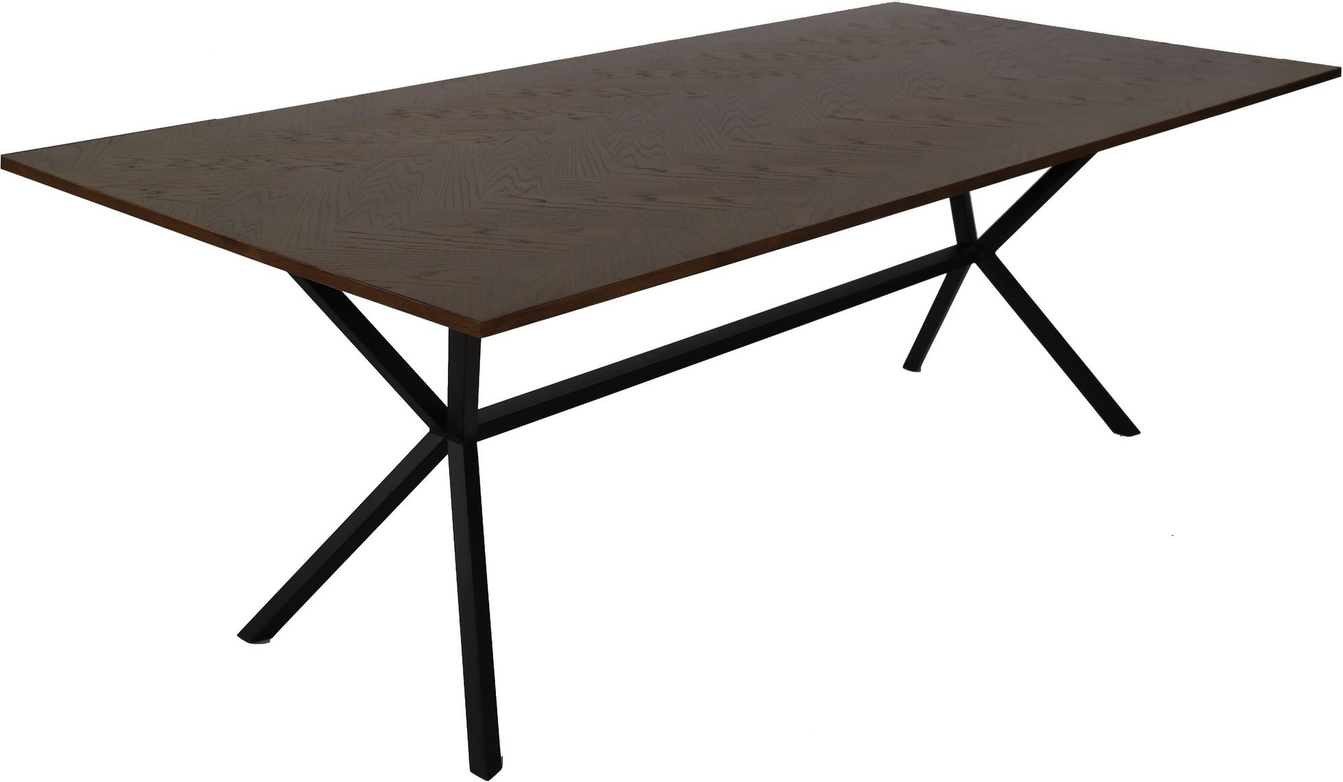 Revel matbord 200 cm (Fishbone) - Svart / tr�fan�r