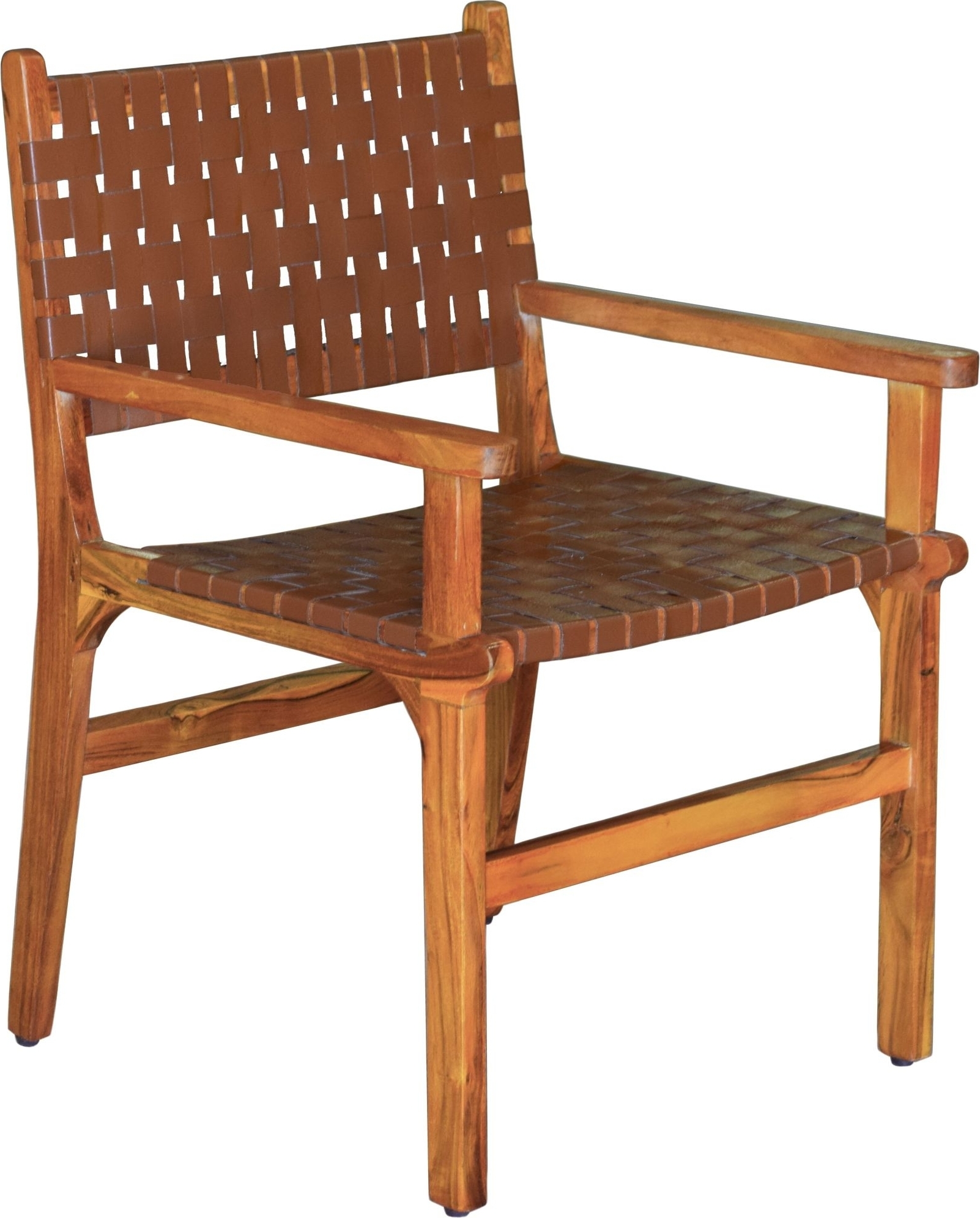 Porto Bello Karmstol Teak / Anilinl�der + M�beltassar