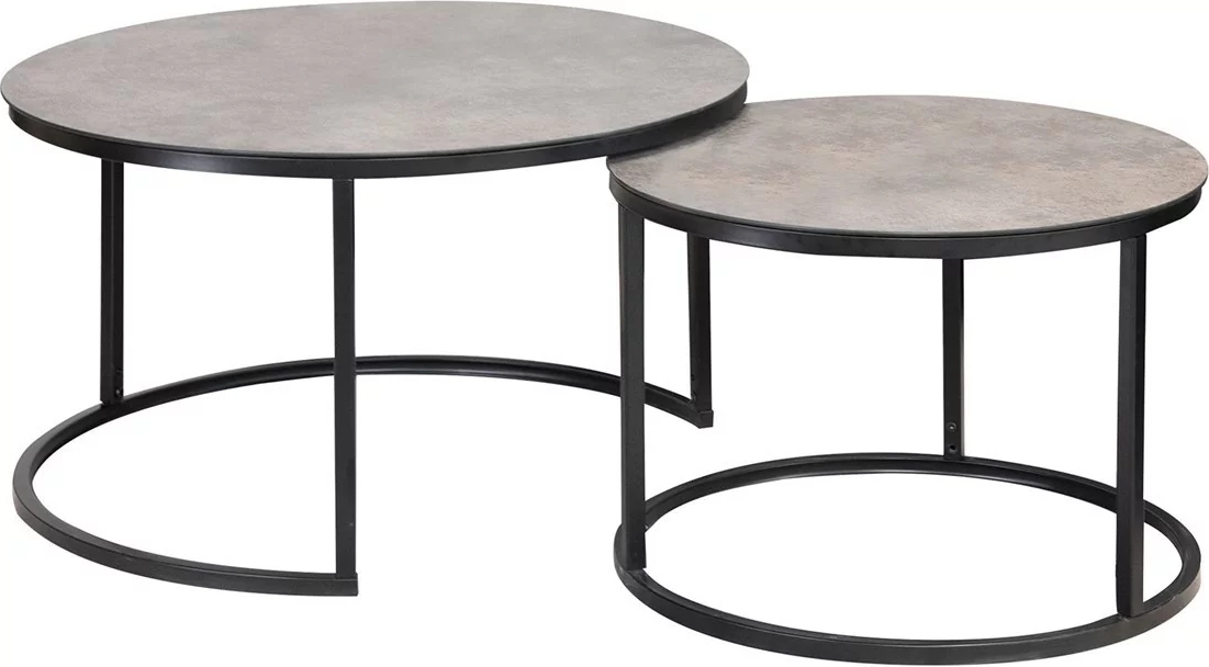 Harrisburg soffbord 80 x 80 cm - Gr�/svart + Textilv�rd f�r m�bler