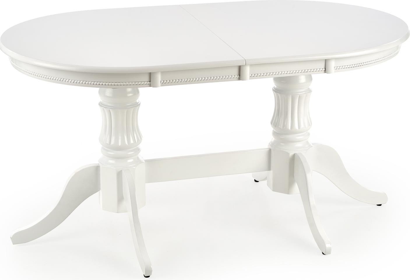 Leonardo f�rl�ngningsbart vitt matbord 90x150-190 cm