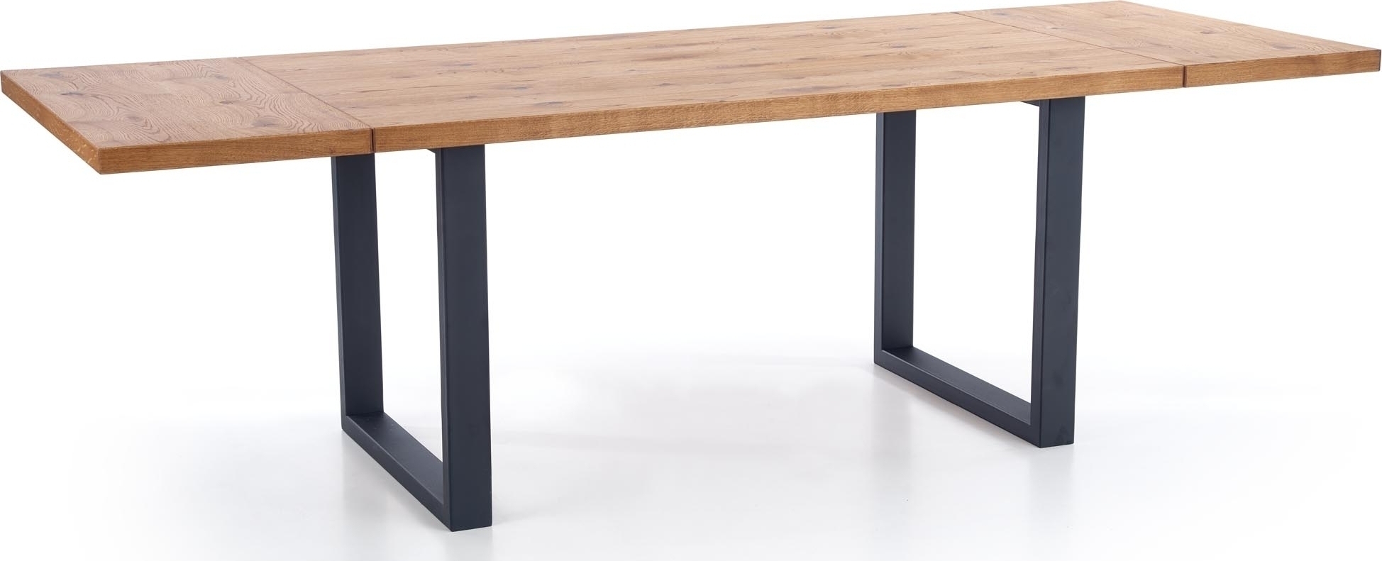 Sauber utdragbart matbord 90x160-250 cm - Ek/svart