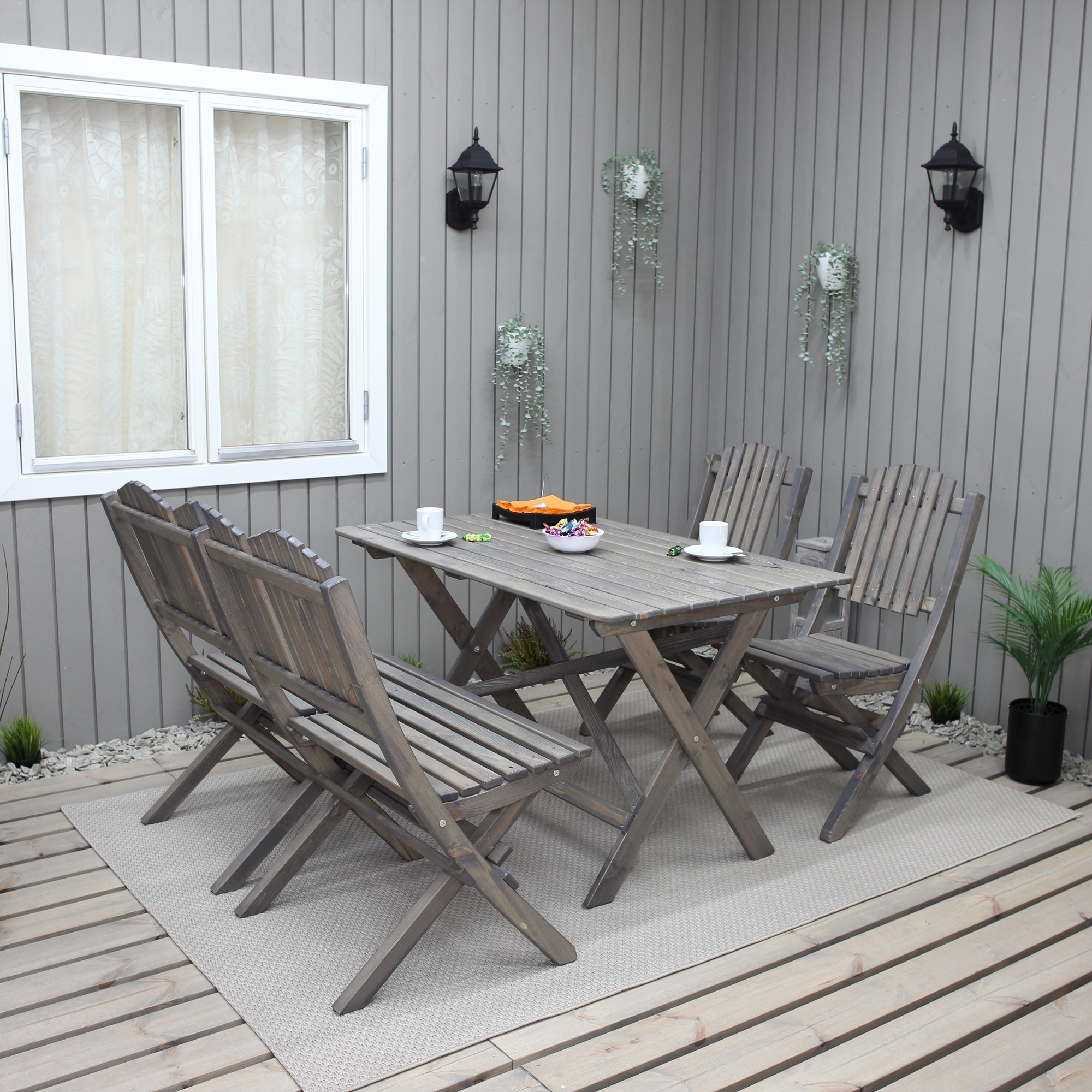 Haväng matgrupp (soffa med 2 stolar och bord) - Grå Haväng matgrupp (soffa med 2 stolar och bord) - Grå