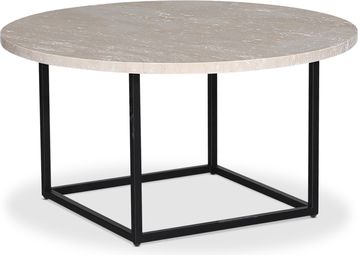 Dexter runt soffbord i travertin �85 cm