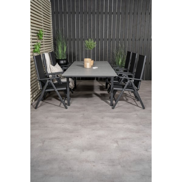 Levels utematgrupp med 6 st Break stolar - Svart/Gr