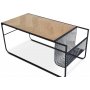 Bjrkeryd soffbord med frvaring 100 x 50 cm - Svart / Ek + Textilskydd fr mbler