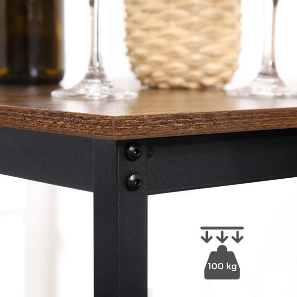 Table de bar Gunnar 60 x 60 cm - Marron/noir