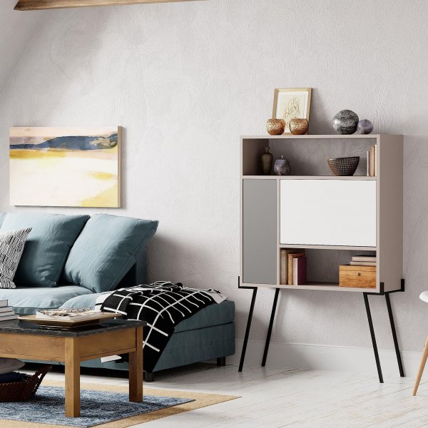 Tatti skåp - Ljus mocka/vit/antracit Tatti skåp - Ljus mocka/vit/antracit