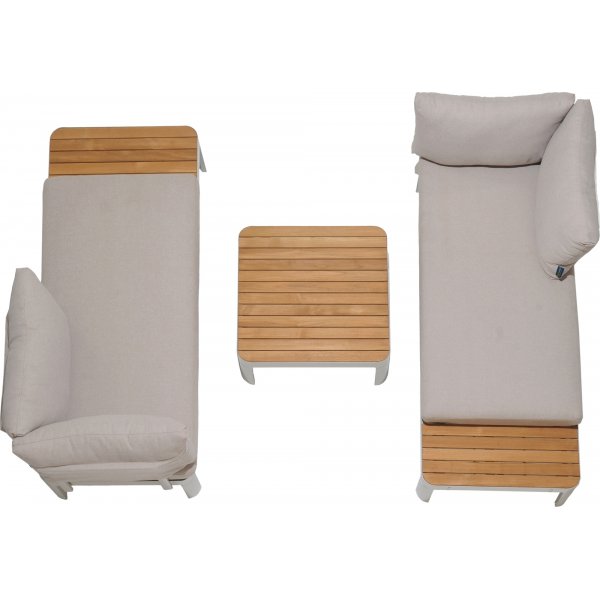 Portals lounge groep 1 - Wit/teak Portals lounge groep 1 - Wit/teak
