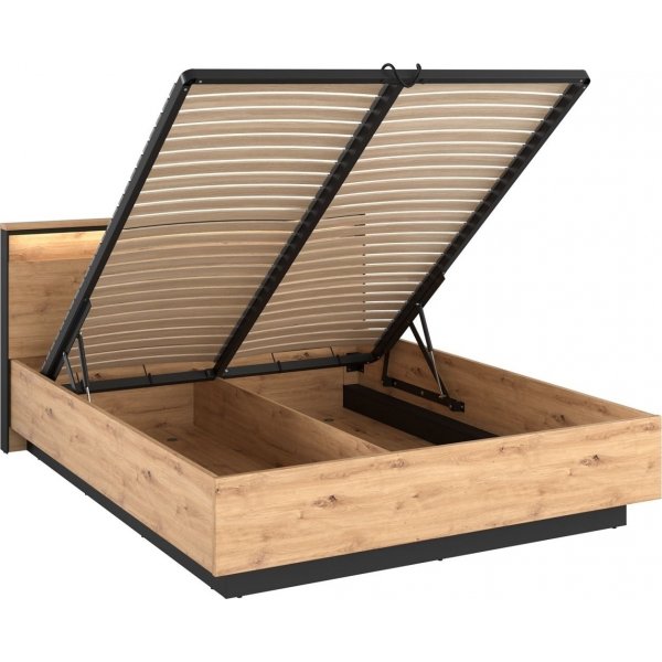 Quant Cuarto bed 180 x 200 cm - Ambachtelijk eiken/zwart Quant Cuarto bed 180 x 200 cm - Ambachtelijk eiken/zwart