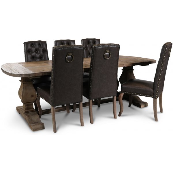 Nottredam matstol - Mrkbrun PU