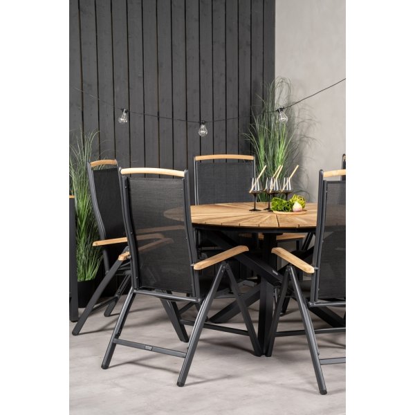 Mexico utematgrupp med 6 st Panama stolar - Svart/Natur Mexico utematgrupp med 6 st Panama stolar - Svart/Natur