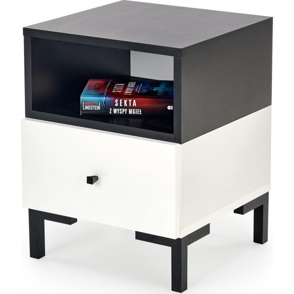 Chantelle sängbord - Vit/svart Chantelle sängbord - Vit/svart