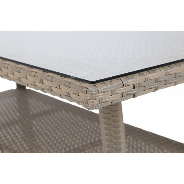 Matgrupp Sumba bord + 6 stolar & sittdynor - Beige melerad