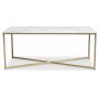 Palasso soffbord 110 cm - Mssing / Marmorerat glas + Textilskydd fr mbler