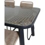 Paola utematgrupp med 6 st Lindos stolar - Beige/Svart/Natur