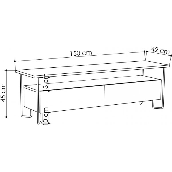 Cornea TV-bänk - Antracit Cornea TV-bänk - Antracit