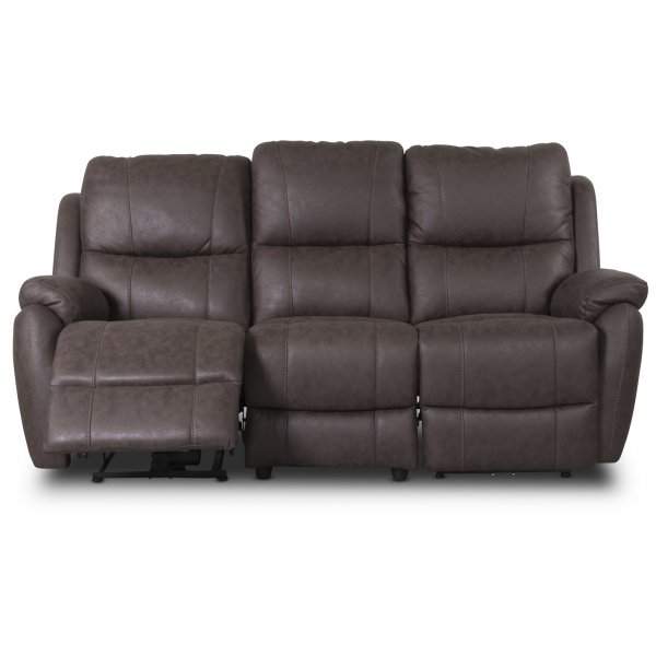 Enjoy Hollywood reclinersoffa - 3-sits (el) i mörkbrunt microfibertyg Enjoy Hollywood reclinersoffa - 3-sits (el) i mörkbrunt microfibertyg