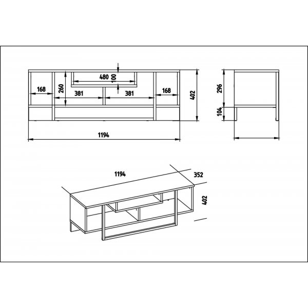 Banc multimdia Asal - Noyer/noir