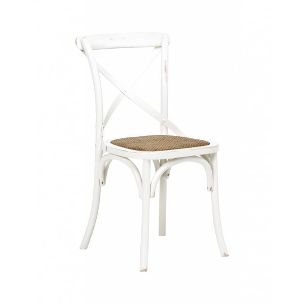 Vintage matstol - Vitpatinerad