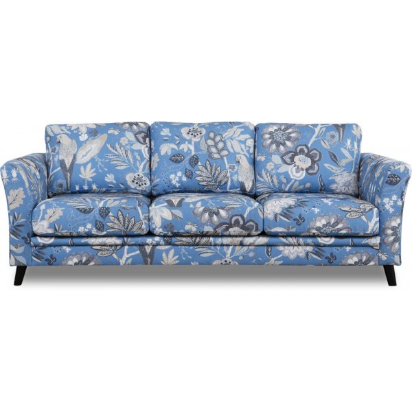 Eker 3-sits soffa i blommigt tyg - Eden Parrot Blue