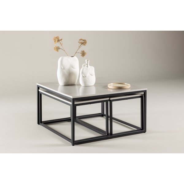 Solna soffbord 80/38 x 80/73 cm - Grå/svart Solna soffbord 80/38 x 80/73 cm - Grå/svart