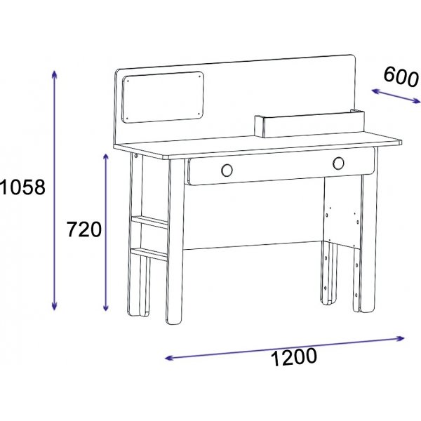 Valerin skrivbord 120 x 60 cm - Furu/antracit Valerin skrivbord 120 x 60 cm - Furu/antracit