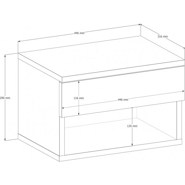 Ribes vägghängt sängbord - Valnöt Ribes vägghängt sängbord - Valnöt