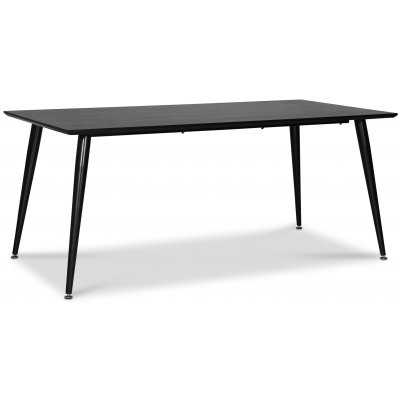 Dipp matgrupp; matbord 180x90 cm med 6 st svarta Bridge snurrbara matstolar