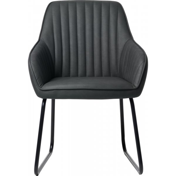 Chaise Block\\\'s en PU gris avec piètement en métal Chaise Block\\\'s en PU gris avec piètement en métal