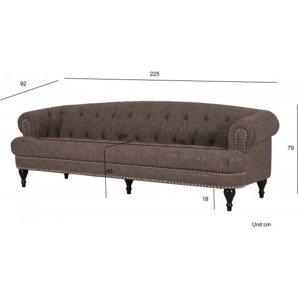 Canapé Chesterfield 3 places marron Canapé Chesterfield 3 places marron