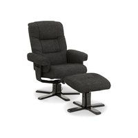 Oslo reclinerfåtölj med pall - Cortina svart Oslo reclinerfåtölj med pall - Cortina svart
