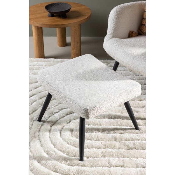 Fauteuil Como en bouclé blanc Fauteuil Como en bouclé blanc