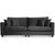 Bellino 4-sits soffa med nitar - Svart Sammet + Möbelvårdskit för textilier